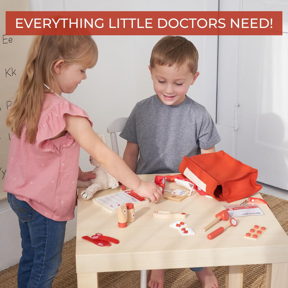 ZICOTO wooden doctor tools ready for hands-on learning and role play scenarios.