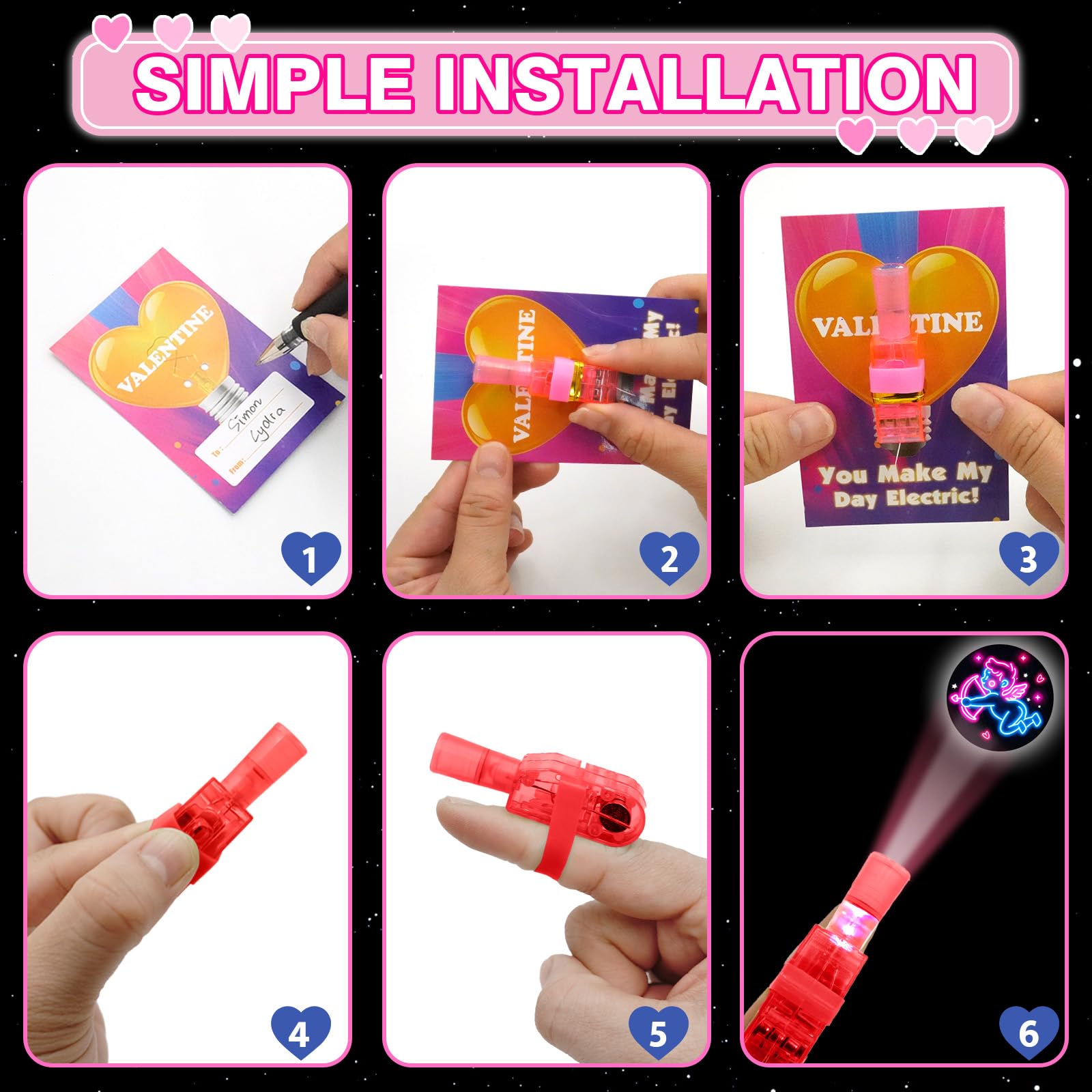 ZICZLI Cupid-heart gift design on neon Valentine card sparks fun notes.