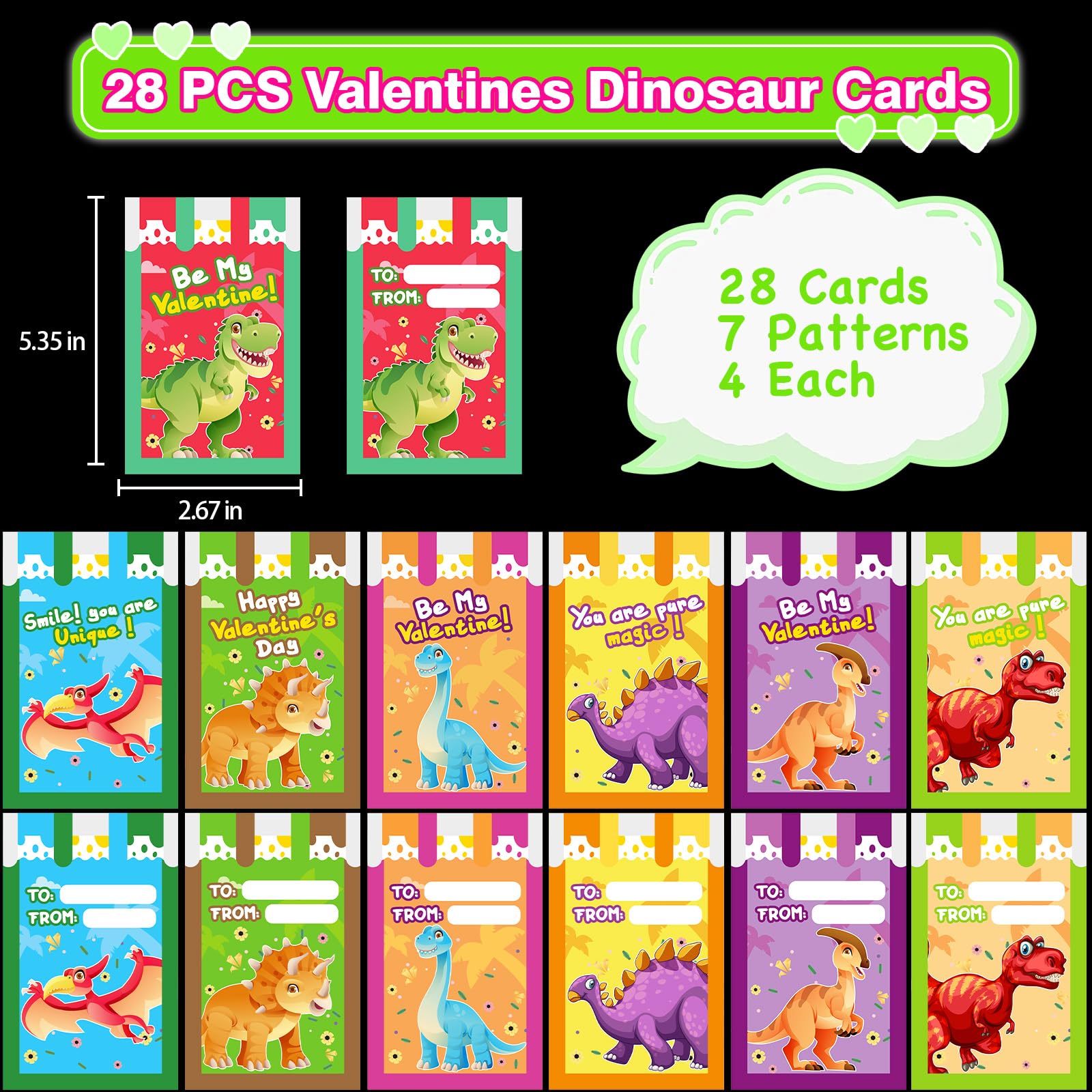 ZICZLI colorful dinosaur card designs enhance party sharing.