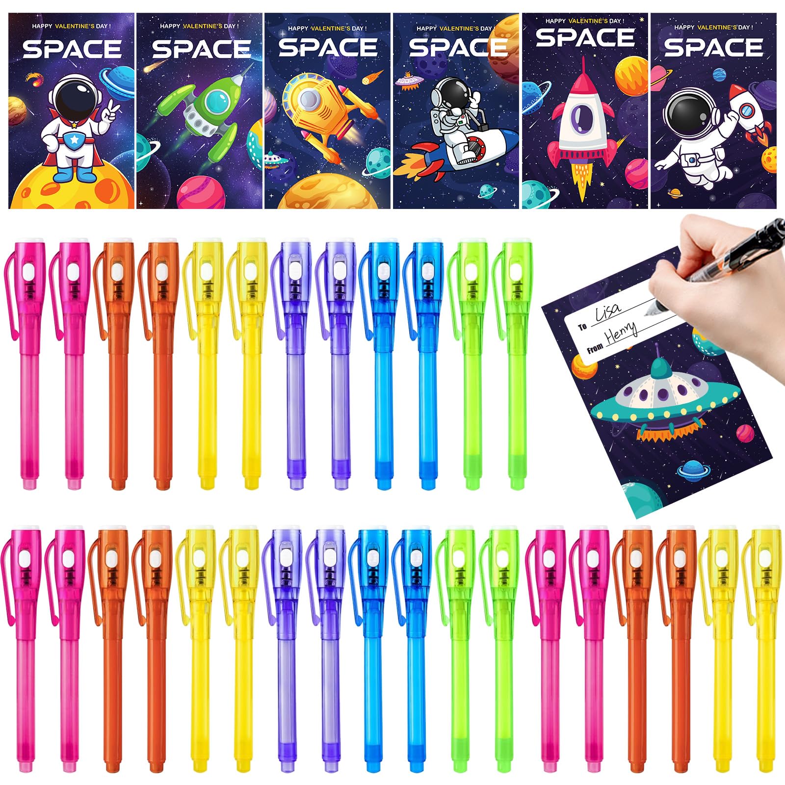 ZICZLI invisible ink pen with UV light glowing on a card