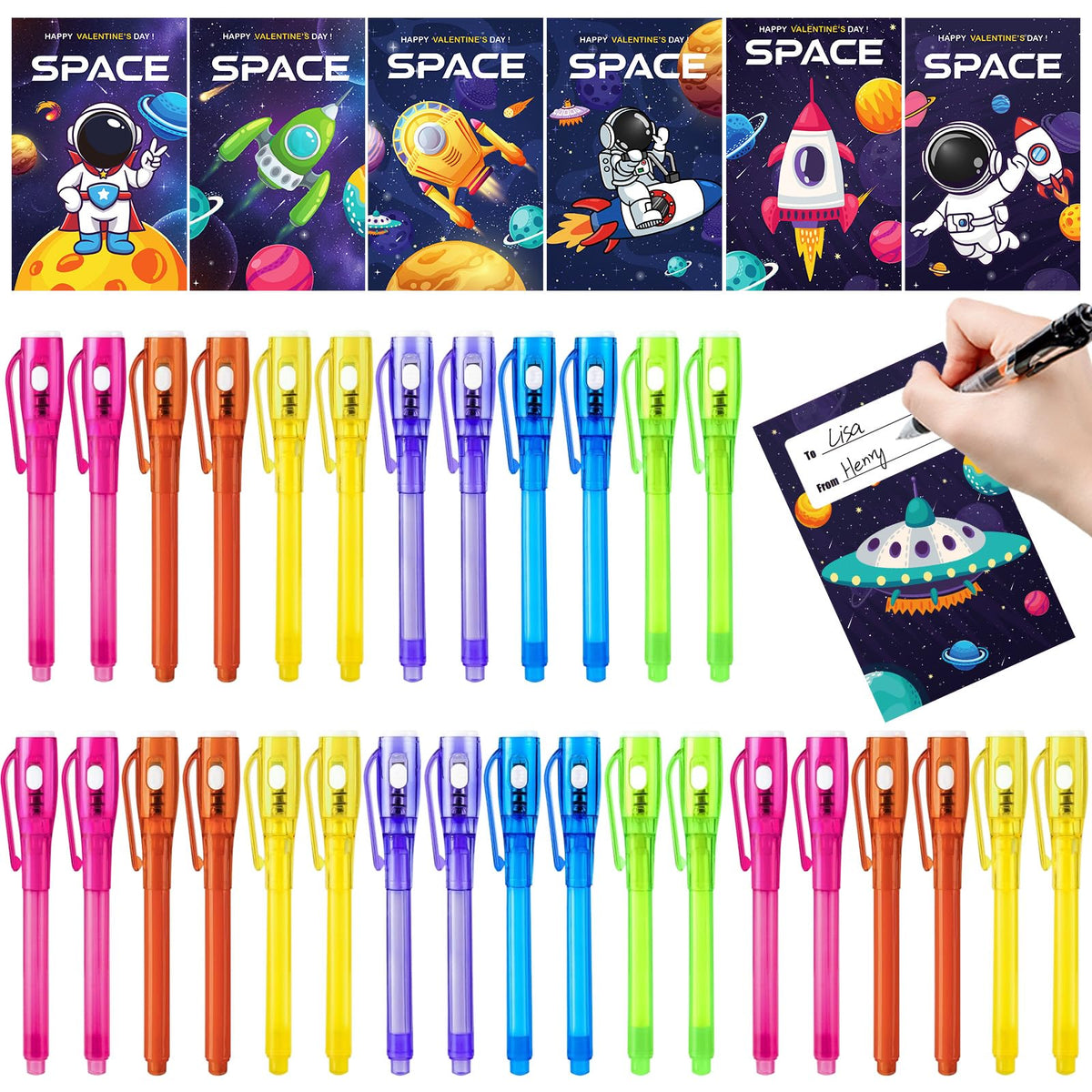 ZICZLI invisible ink pen with UV light glowing on a card