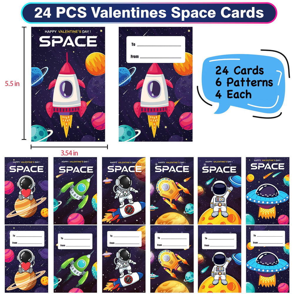 ZICZLI space astronaut valentines cards ready for classroom exchange