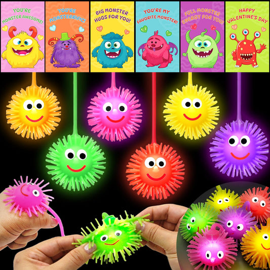ZICZLI Valentines LED balls glow as a 24-pack gift set for classrooms and parties.