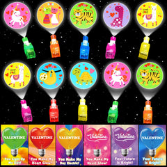 ZICZLI astronaut pattern LED finger light valentines card glow for classroom celebrations