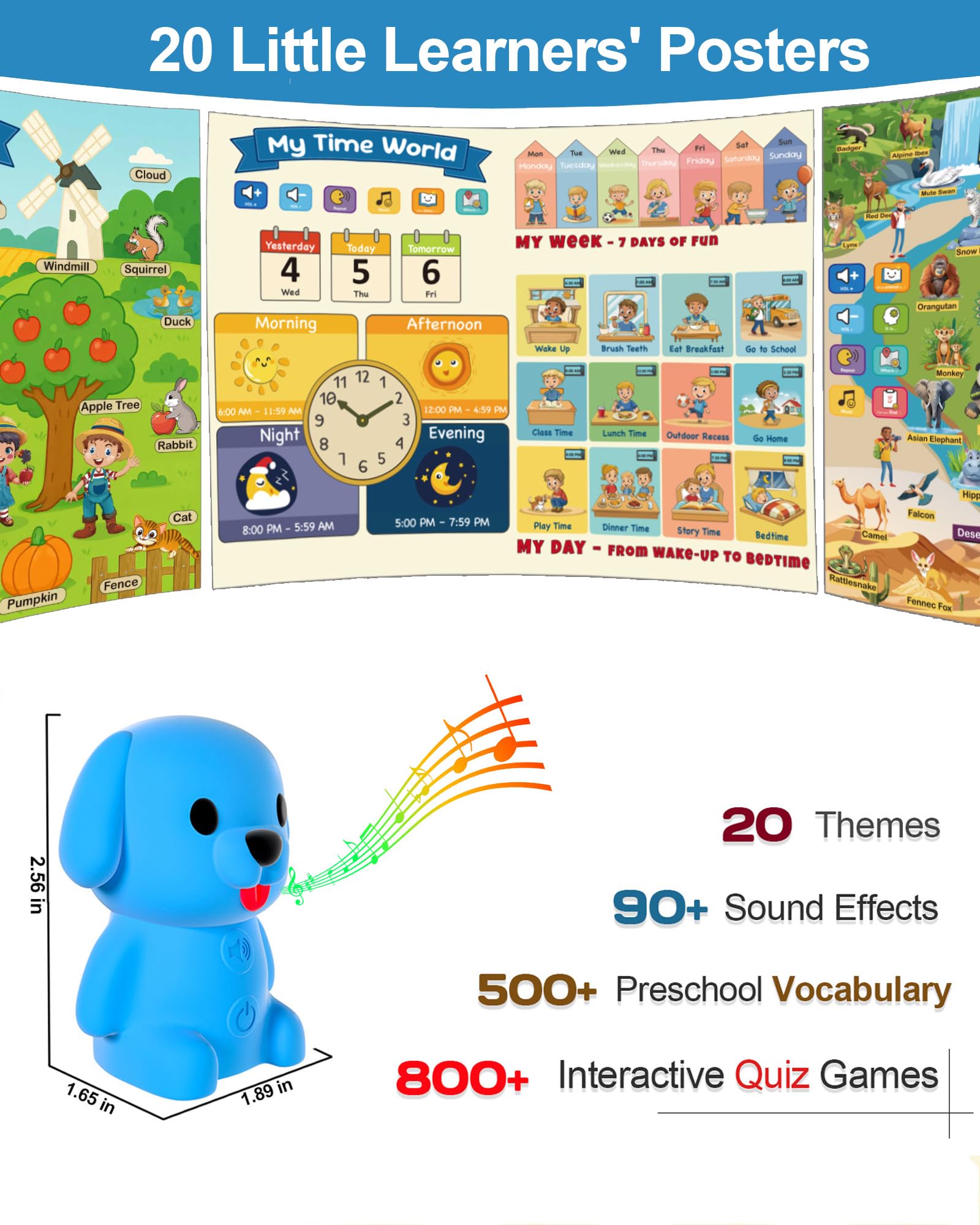 ZIKAQUQI poster size 22-6x16-5 inches provides large, clear learning panels.