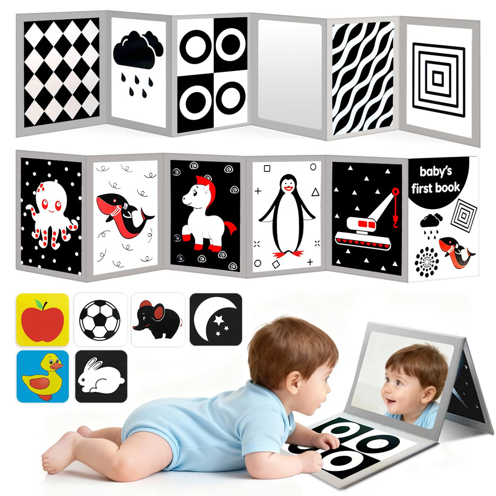 Zikhoobusik high-contrast flashcards cover aids early visual engagement for babies.