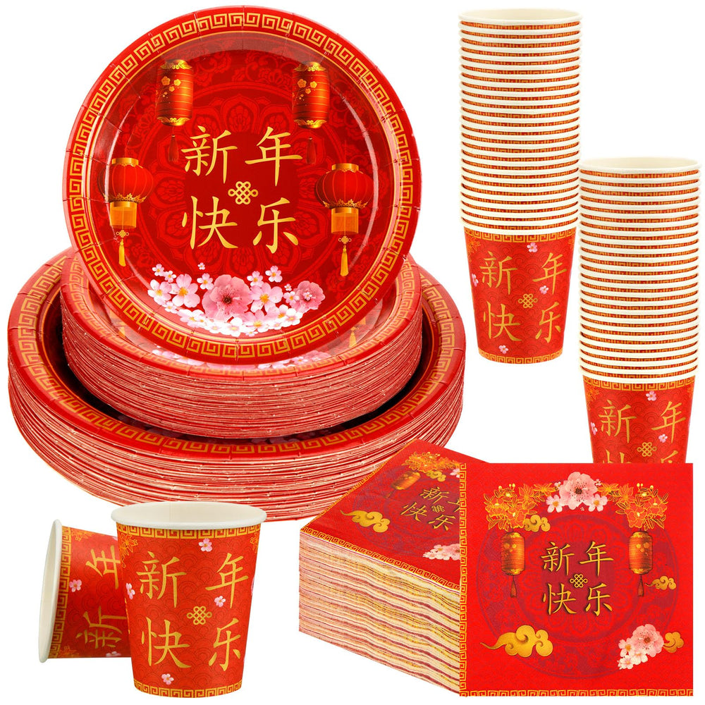 Ziliny Year of the Horse plates 9-inch provide sturdy disposable dinnerware for easy cleanup.