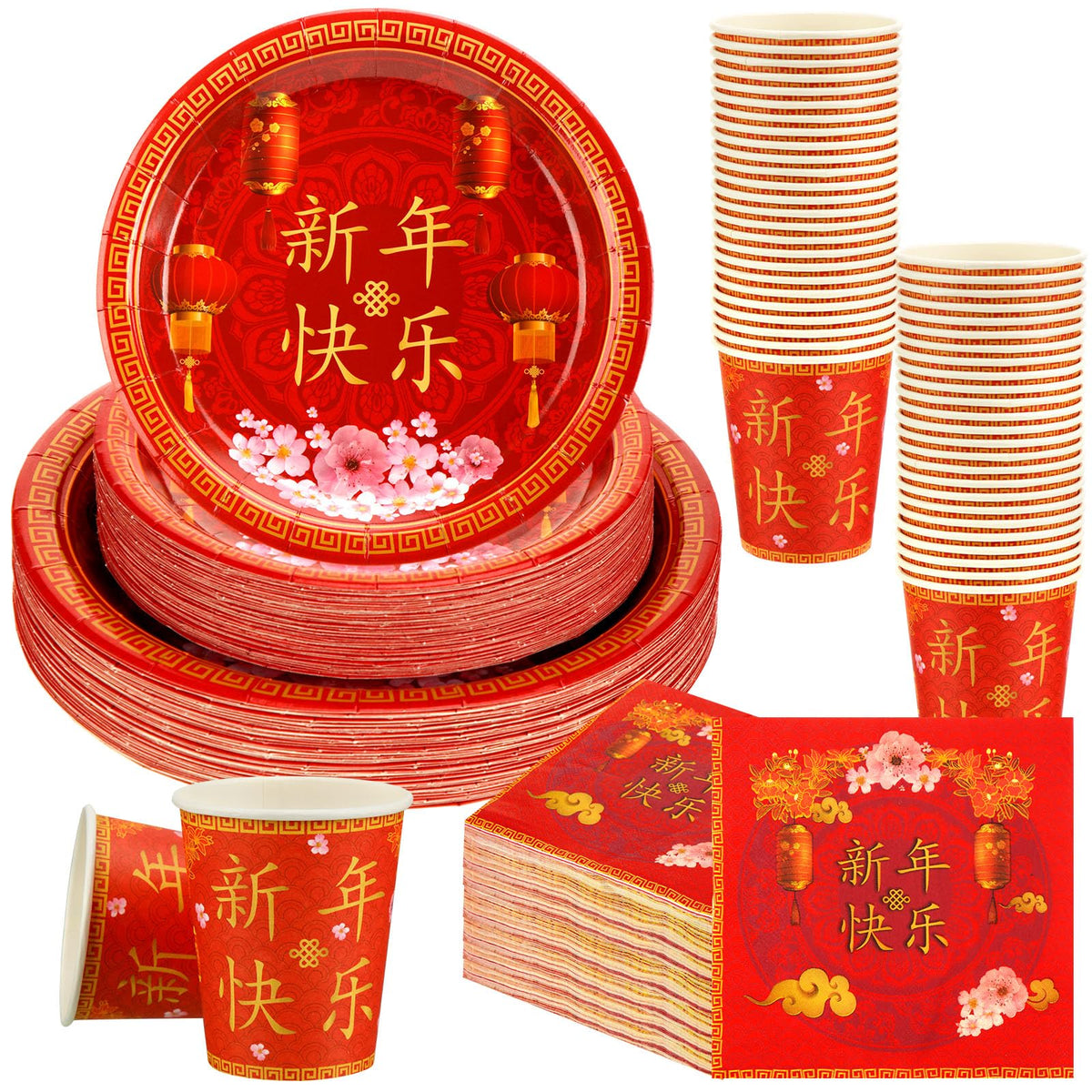 Ziliny Year of the Horse plates 9-inch provide sturdy disposable dinnerware for easy cleanup.