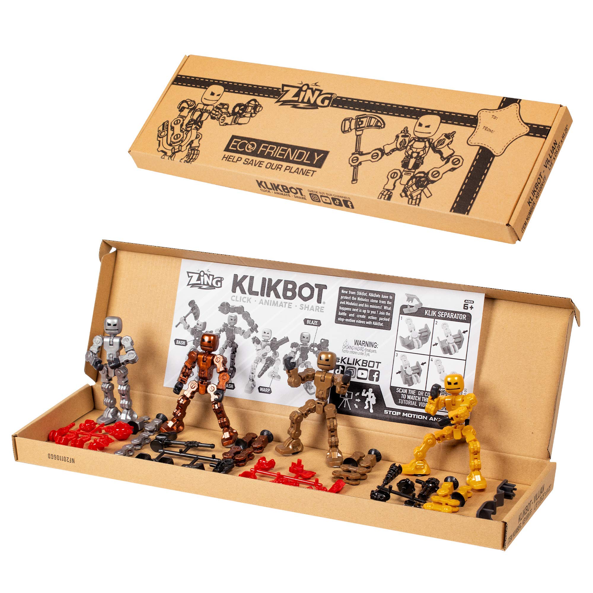 Zing Klikbot guardian translucent figure with unique weapons sparks imaginative battles.