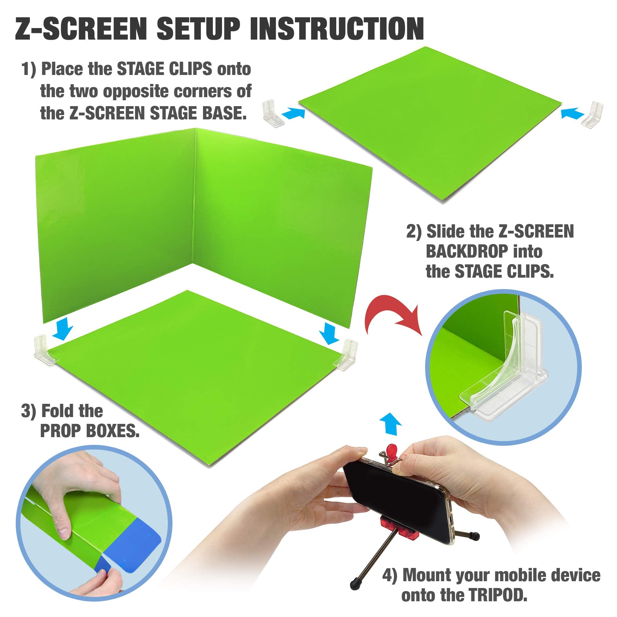 Zing Klikbot Zanimation Studio green-screen stage offers versatile backdrops.