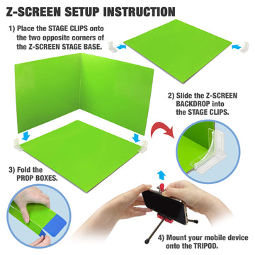 Zing Klikbot Zanimation Studio green-screen stage offers versatile backdrops.