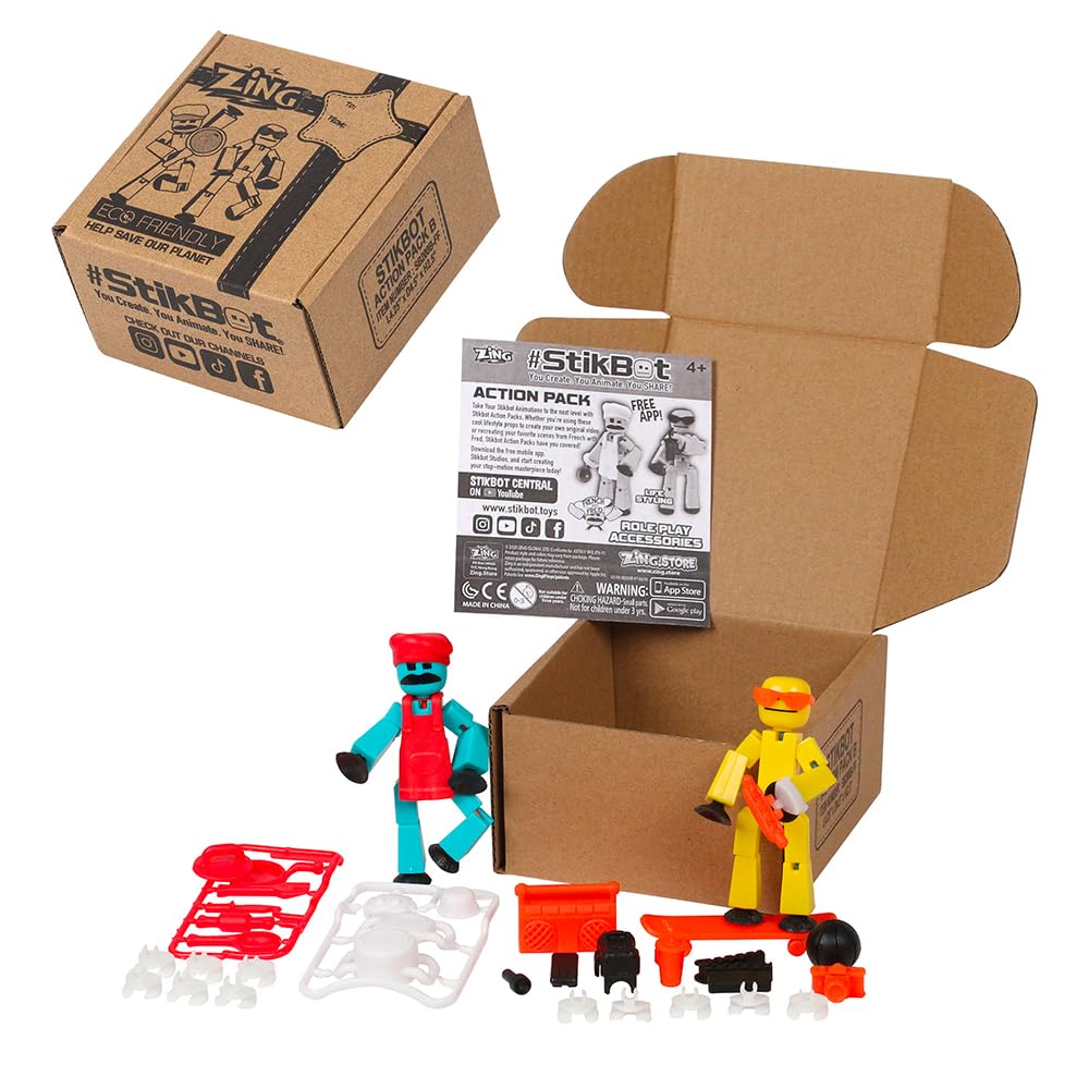 Zing Stikbot accessories snaps for quick costume changes and dynamic scenes