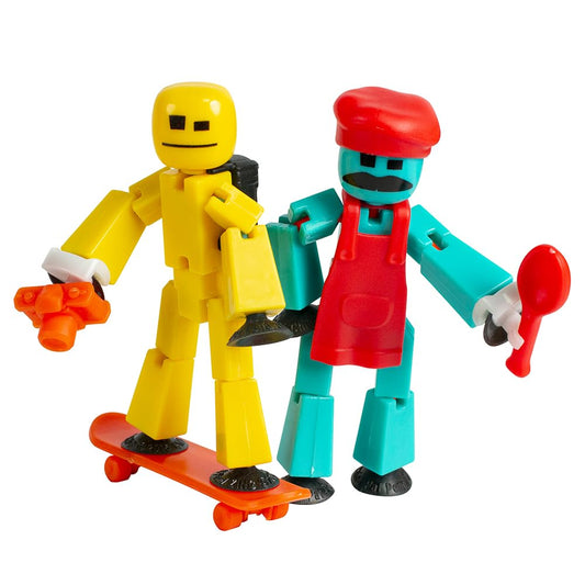 Zing Stikbot Chef Pack blue-yellow front view for imaginative stop-motion storytelling
