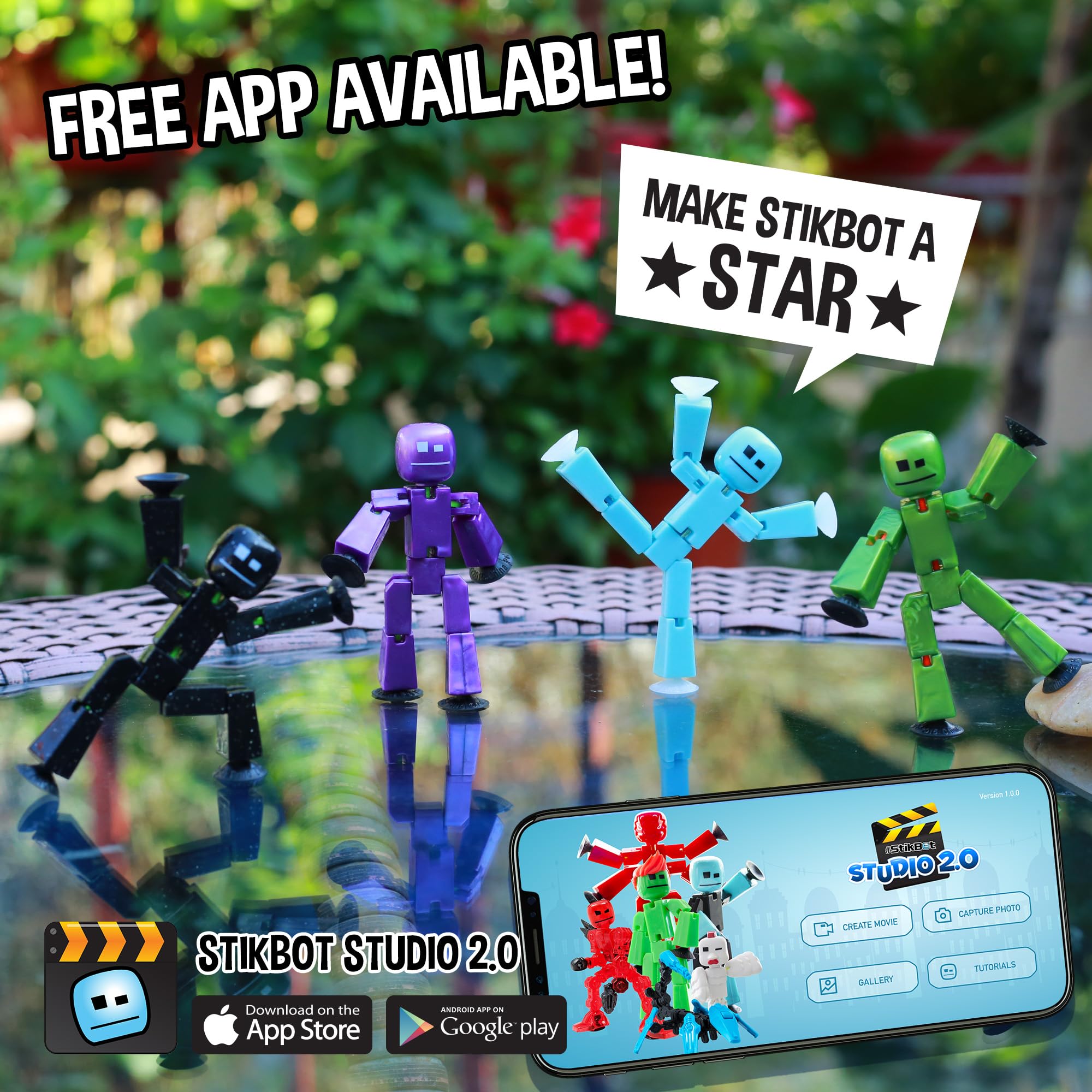 Zing StikBot Ice Blue collectible pack ready for display