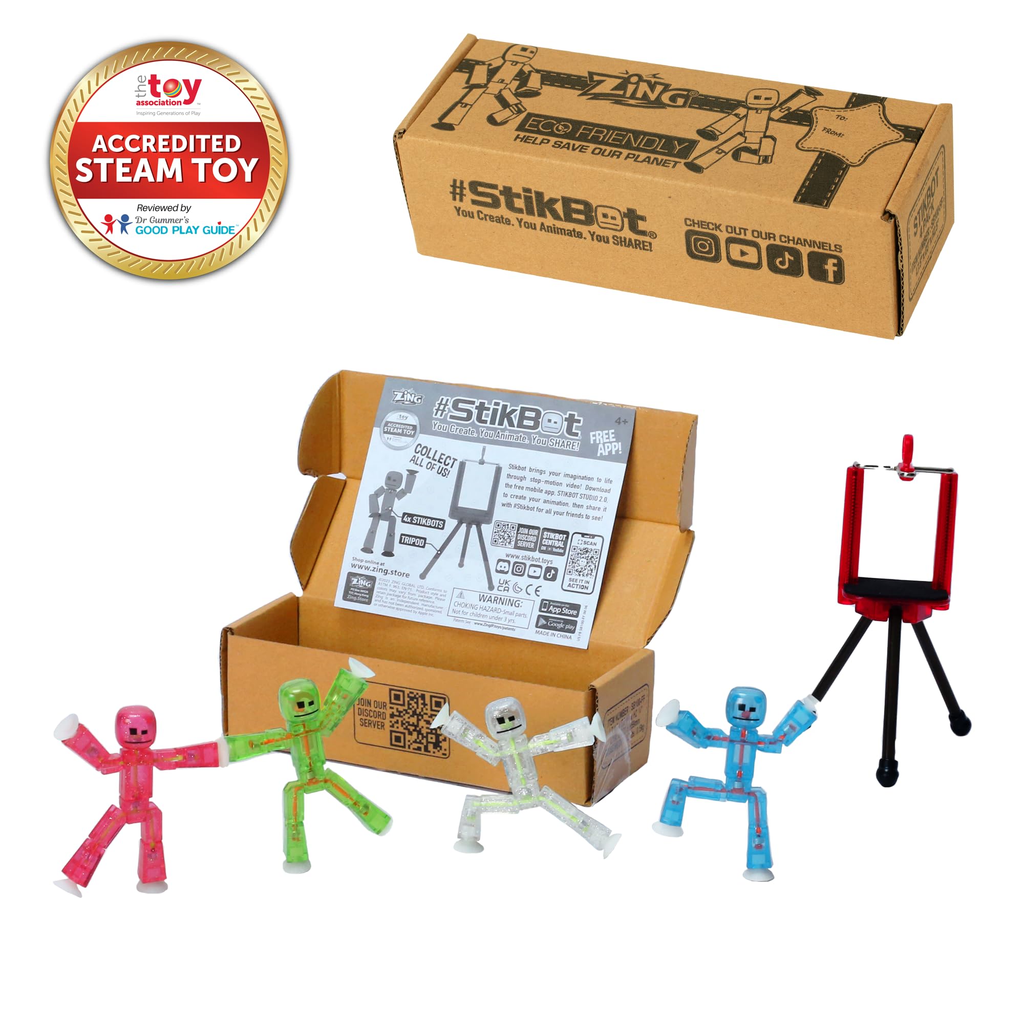 Zing Stikbots blue figure ideal for colorful animation scenes.