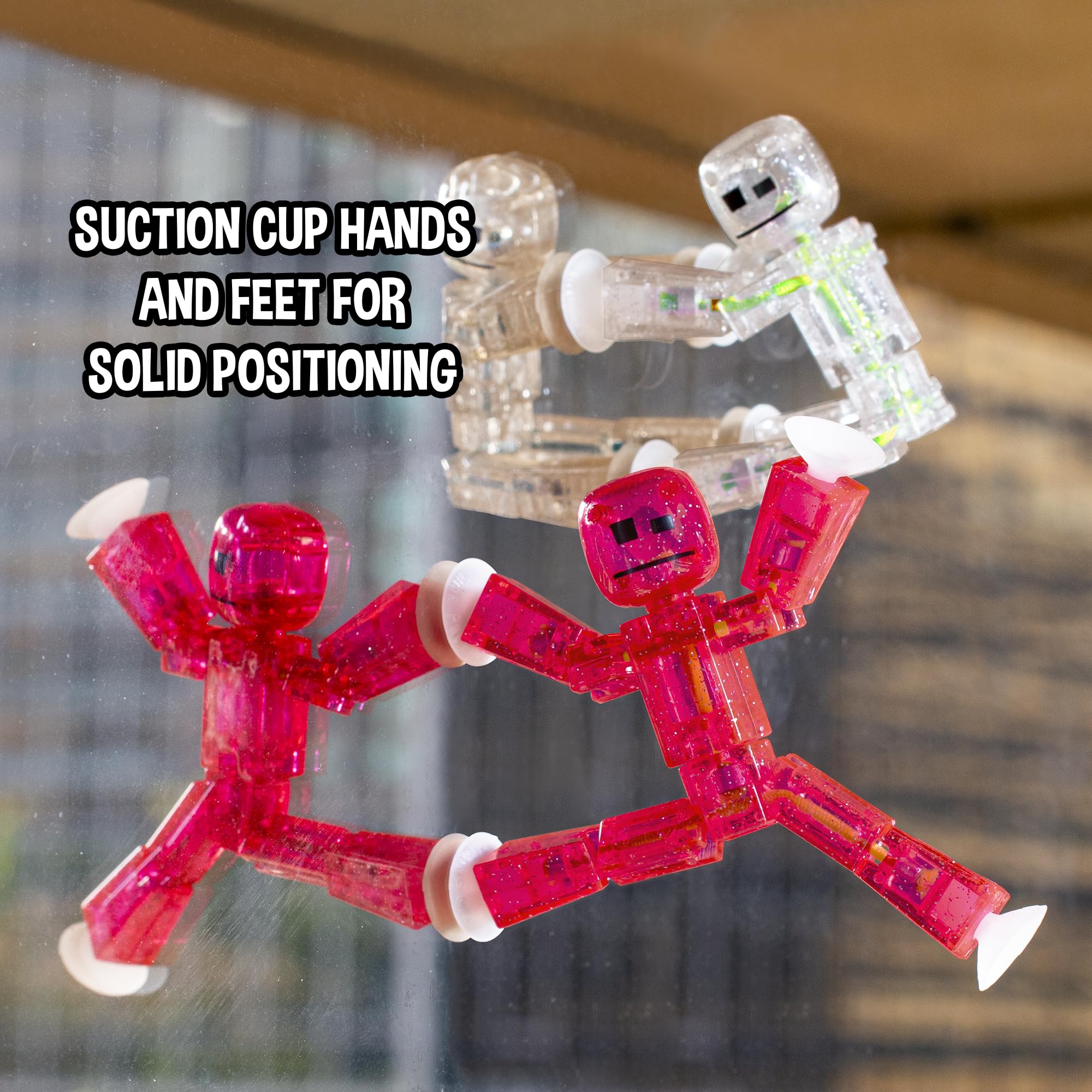 Zing Stikbots clear figure ideal for layering effects in scenes.