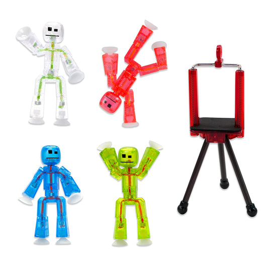 Zing Stikbots lime green figure ready for creative stop motion filming.