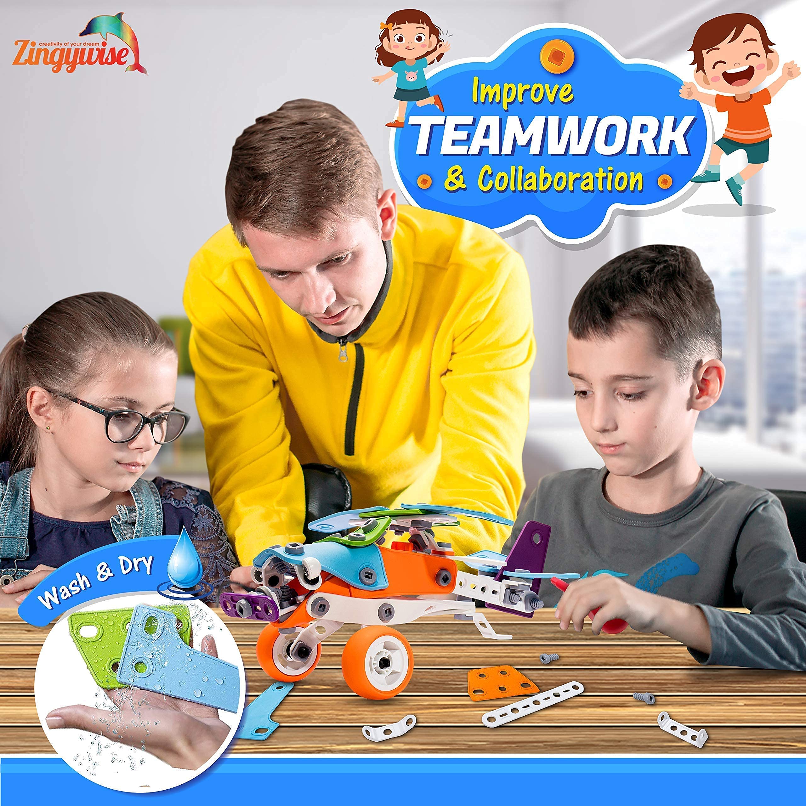 Zingywise airplane and helicopter models encourage spatial thinking and creativity.