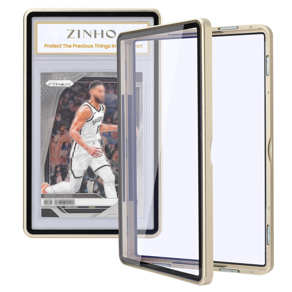 ZINHO graded card case with 9-point magnetic suction securely protecting the card