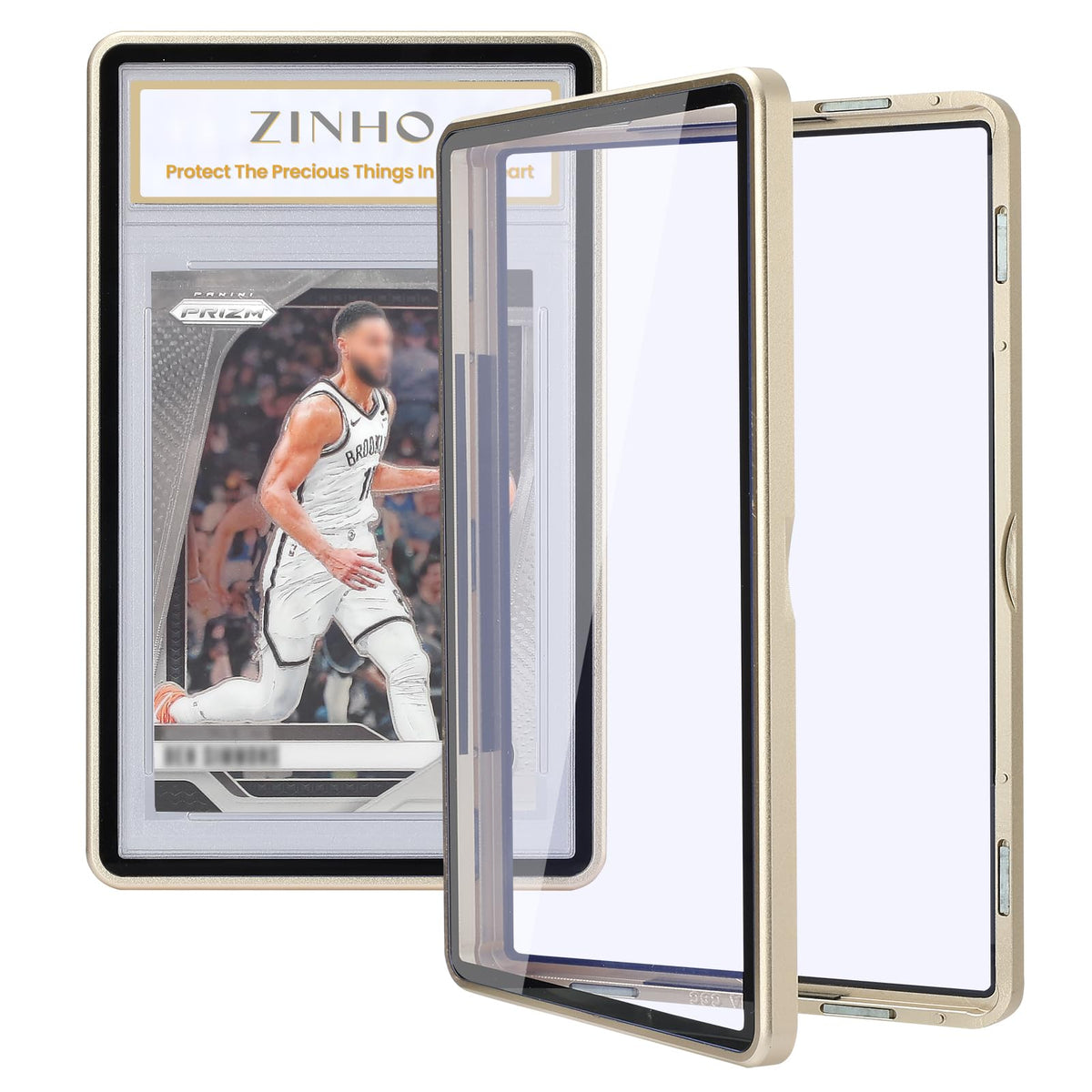 ZINHO graded card case with 9-point magnetic suction securely protecting the card