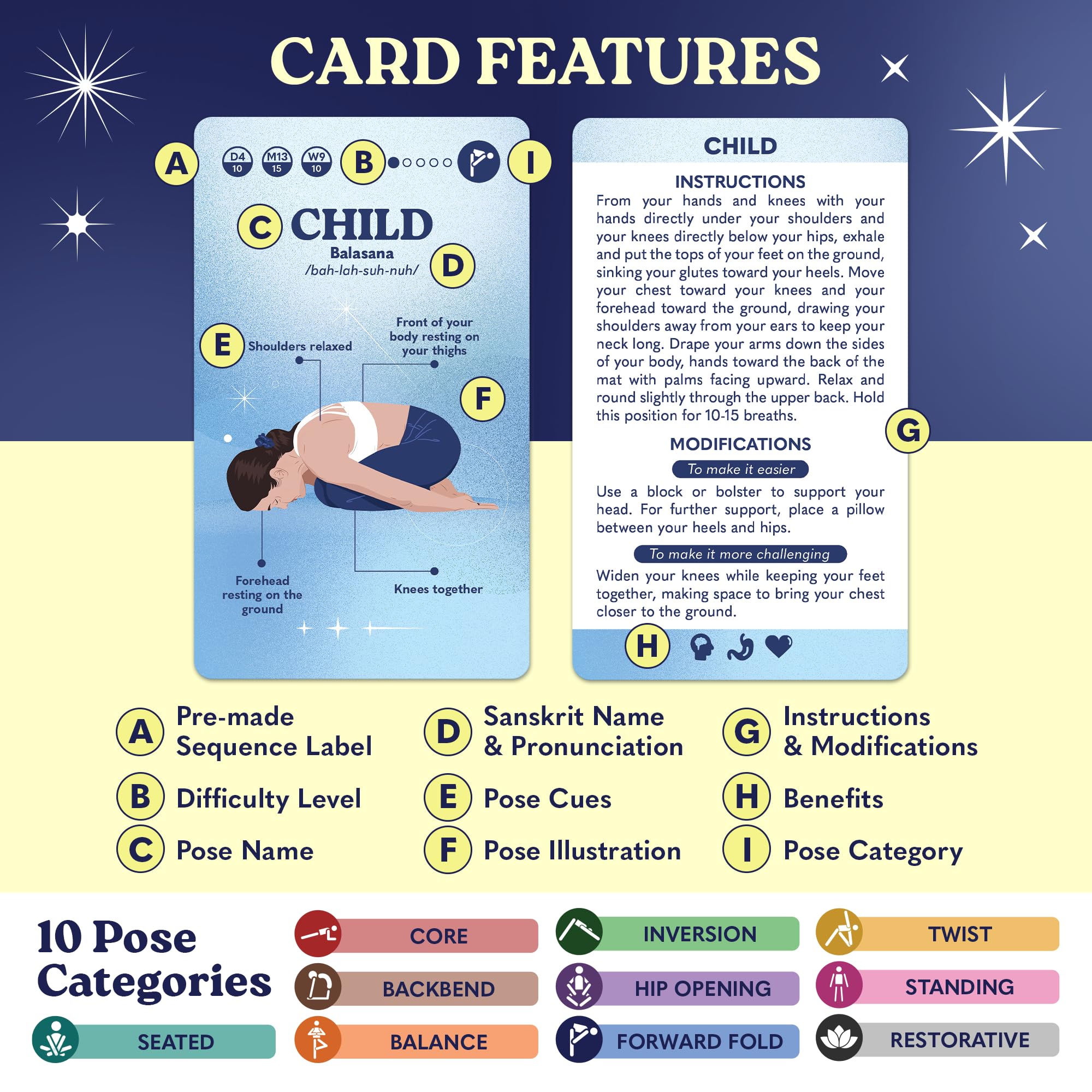 Zinsk 70 Premium Yoga Cards intention prompts for mindful practice.