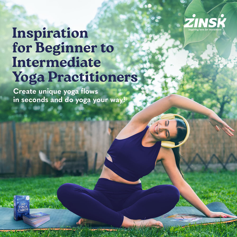 Zinsk 70 Premium Yoga Cards pose modifications for varying levels.