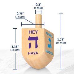 Dreidel with natural finish by Zion Judaica for comfortable spins