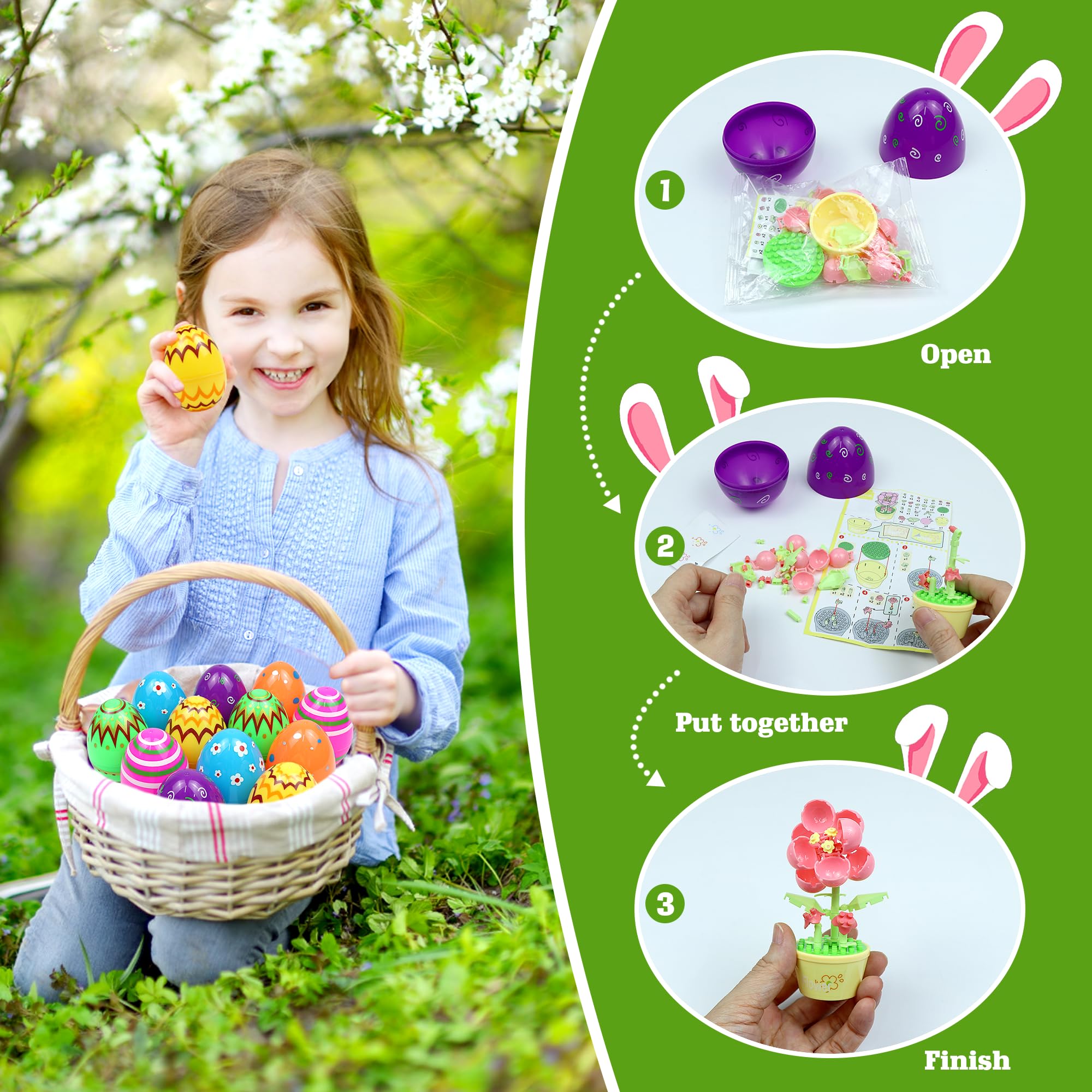 ZIOSINM eggs with packaging and instructions – easy assembly with clear guidance for kids.