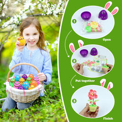 ZIOSINM eggs with packaging and instructions – easy assembly with clear guidance for kids.