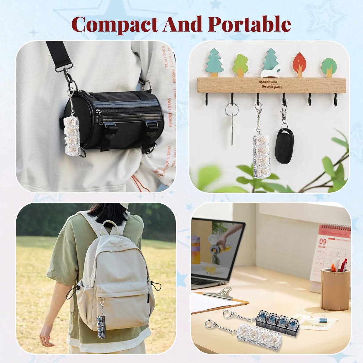 Zioyihan four-button keyboard fidget supports focused work.