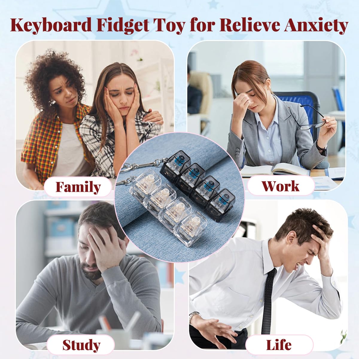 Zioyihan keyboard fidget keychain as a clever gift idea.