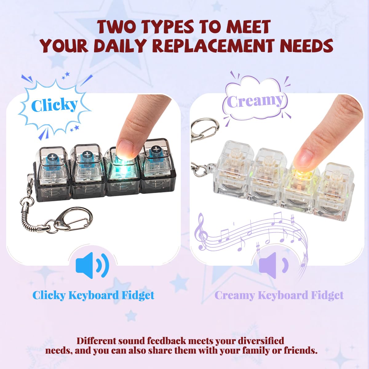 Zioyihan two-pack keyboard fidget showcased for shared stress relief.