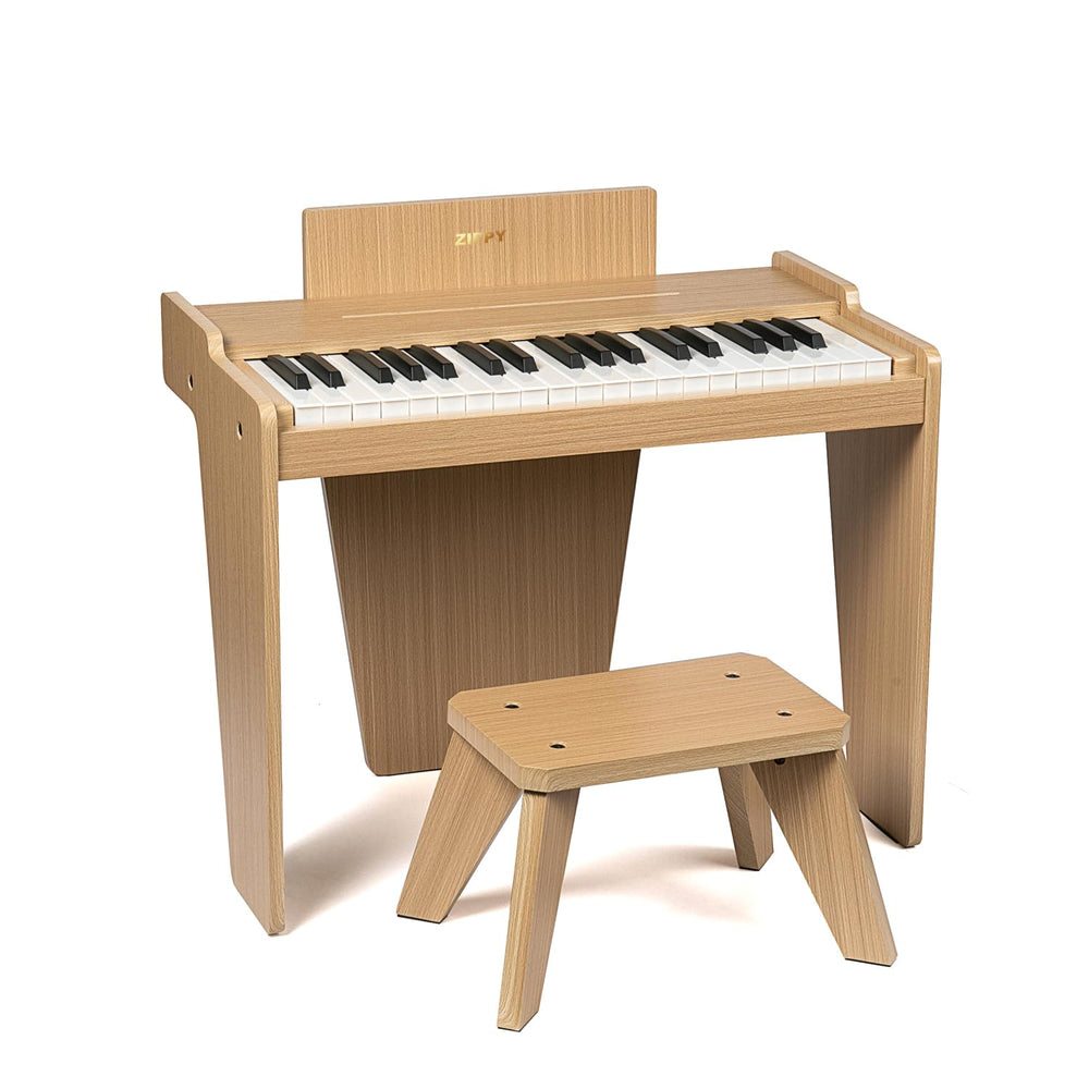 ZIPPY Kids Piano 37 keys close-up, sturdy wood design for durable play.