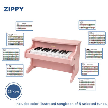 ZIPPY piano-songbook included helps learning with illustrated guides.