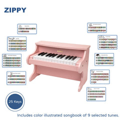 ZIPPY piano-songbook included helps learning with illustrated guides.