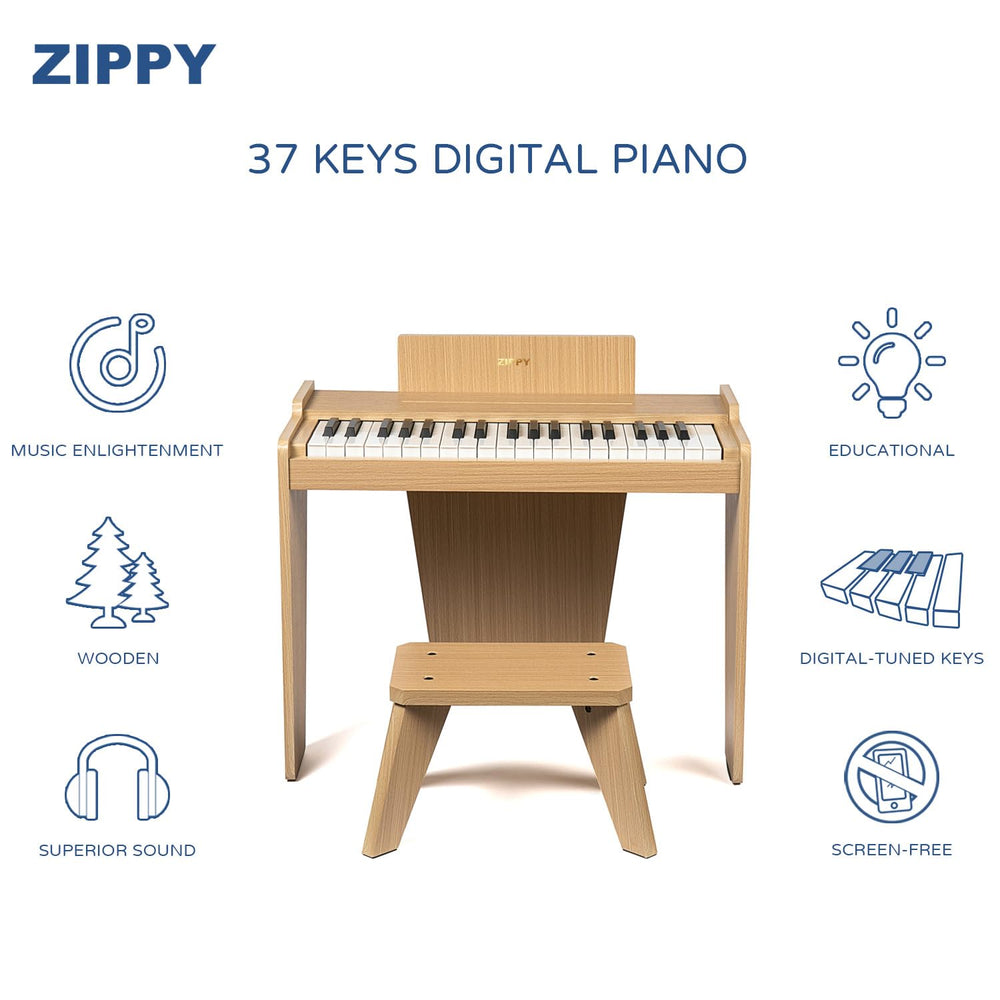 ZIPPY piano bench and base, non-tipping for safe practice.
