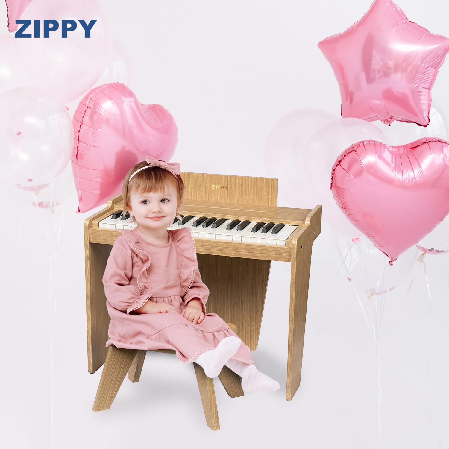 ZIPPY Kids Piano with three octaves, intro to music.