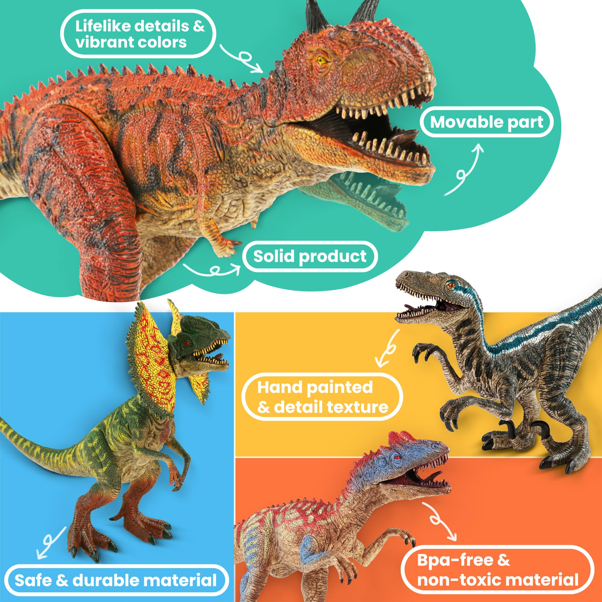 Zippytots Dilophosaurus big figure with vivid colors for engaging learning.