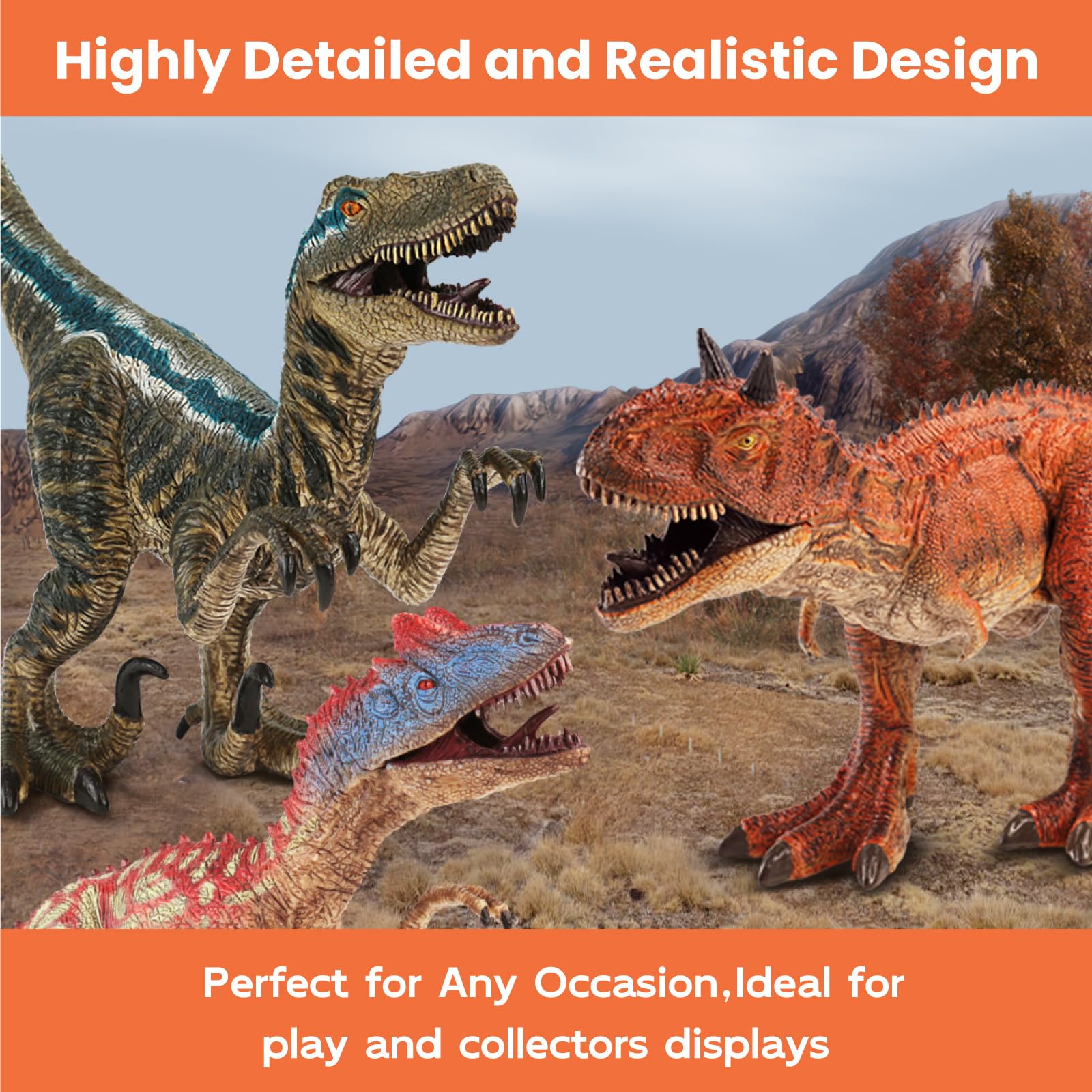 Zippytots Allosaurus textured-skin detail enhances realism during pretend adventures.