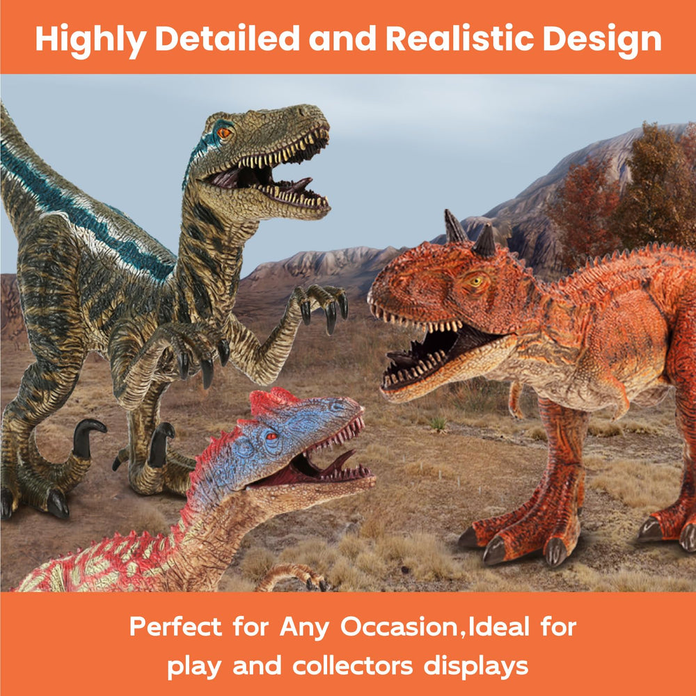 Zippytots Allosaurus textured-skin detail enhances realism during pretend adventures.