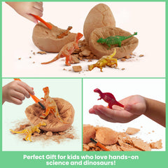 Safe non-toxic plaster dinosaurs ensure kid-friendly excavation