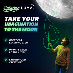 ZipString Luma glow medium string enhances visible loops in low light.