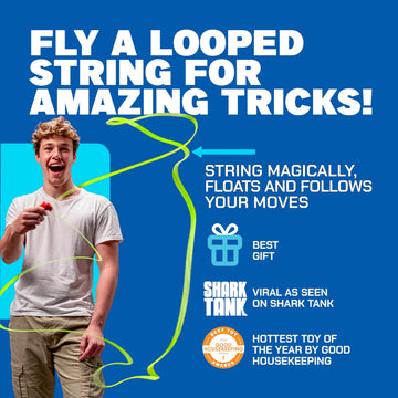 ZipString Original rope launcher toy in action, showcasing dynamic lasso tricks for all ages
