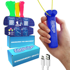 ZipString Original in bold blue enables quick, engaging tricks admired on Shark Tank.