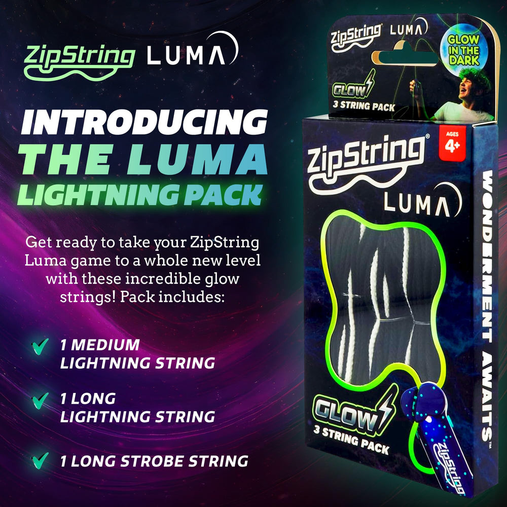 ZipString UV glow strings for rope launcher boost glow-to-play at dusk.