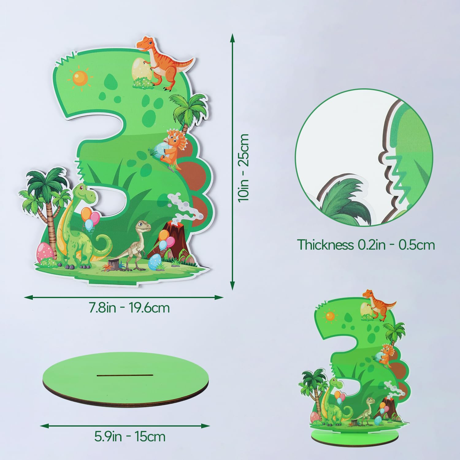 ZiQilin wooden birthday sign complements dinosaur and jungle themes.