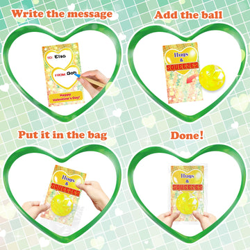 Cards and balls with 28 bags to support organized Valentine exchanges.