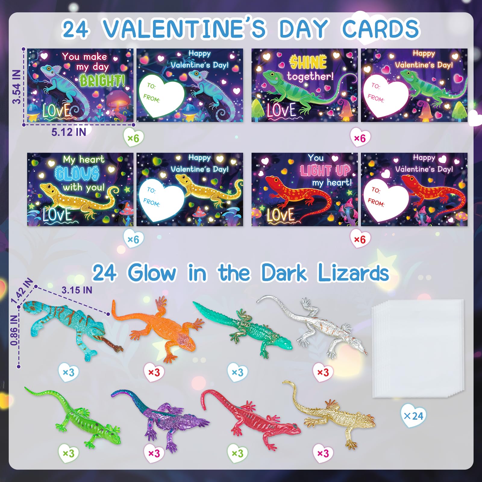 ZIRSENG valentines cards for kids classroom paired with lizards for easy gifting
