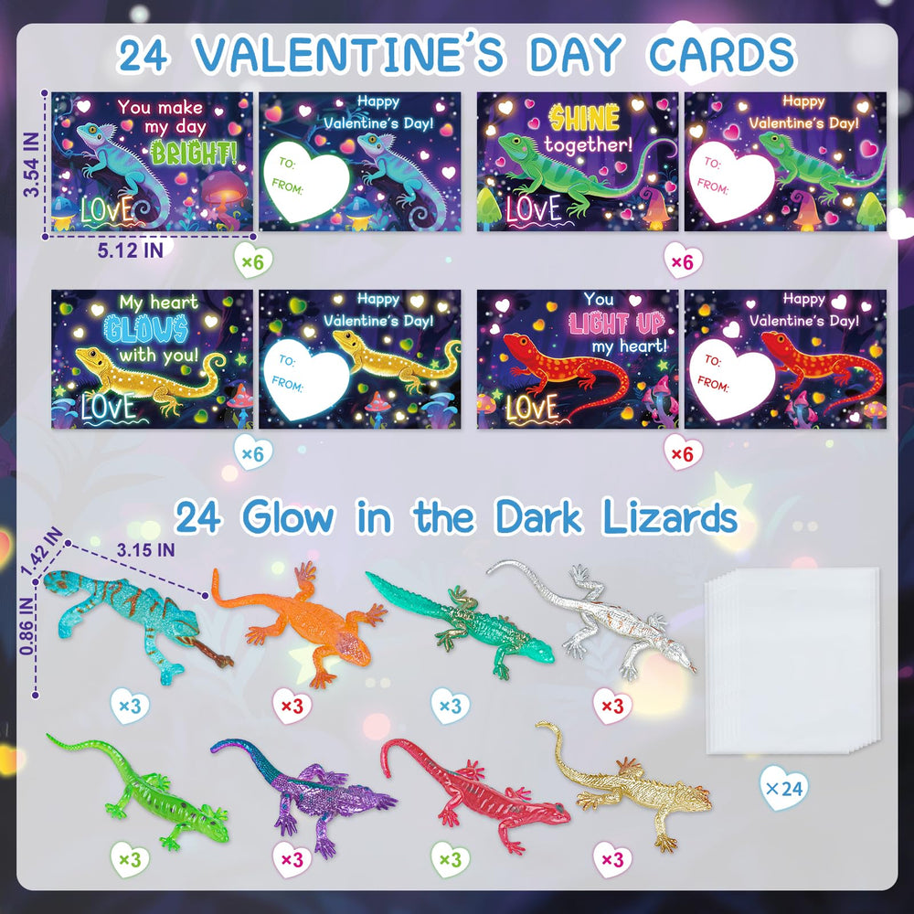 ZIRSENG valentines cards for kids classroom paired with lizards for easy gifting