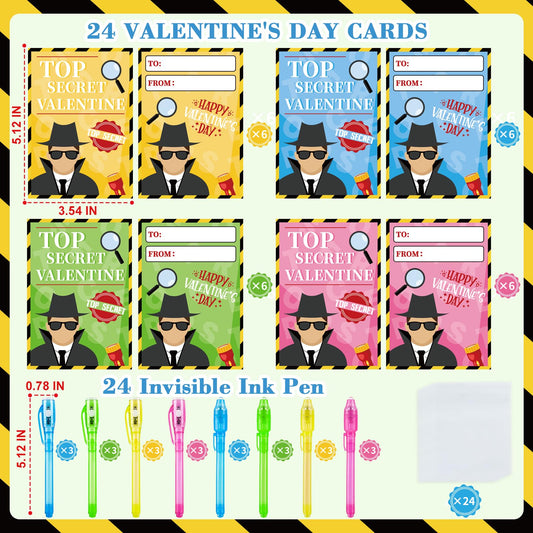ZIRSENG Valentines cards with spy design for friendly messages